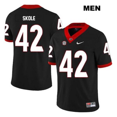 Men's Georgia Bulldogs NCAA #42 Jake Skole Nike Stitched Black Legend Authentic College Football Jersey WTO1454JH